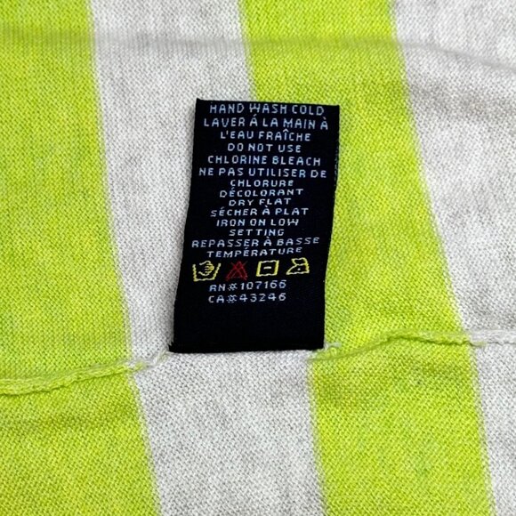 NWT Agave Denim Striped Cardigan Sz L Supima Cotton Green Oversized Boxy Preppy - Picture 8 of 11